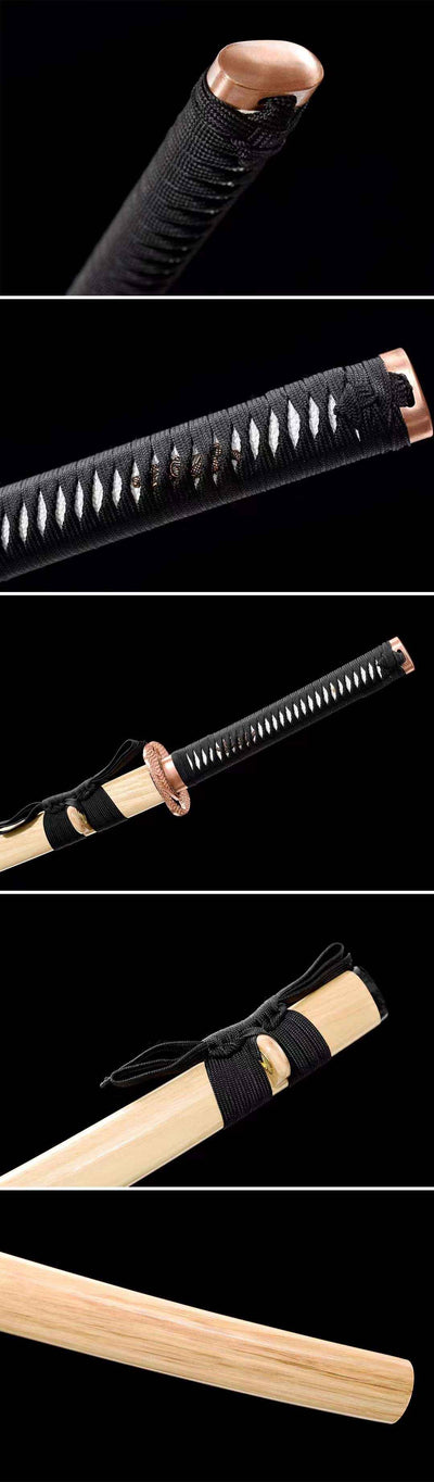 Shiroi ki 白い木 Katana – Damascus Steel – view 9