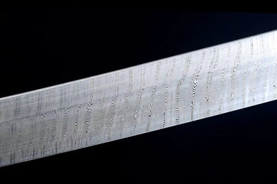 Chinmoku 沈黙 Katana – Damascus Steel, Square Tsuba – view 7