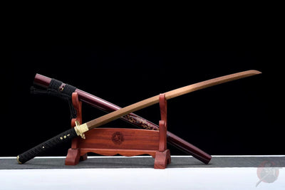 Gōrudo ゴールド Katana – Gold Damascus Steel, Brass Tsuba – view 2