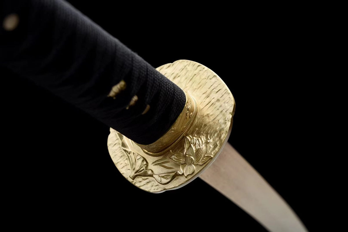 Gōrudo ゴールド Katana – Gold Damascus Steel, Brass Tsuba – view 8