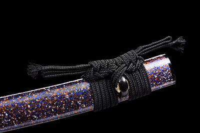 Ginga 銀河 Tanto – Blue-Tinted Damascus Steel – view 9