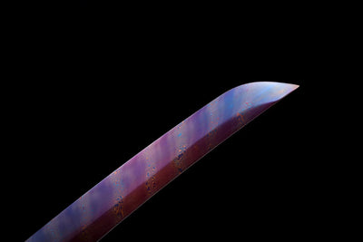 Tantō Sakura 桜 – Damascus Steel with Blue Reflections – view 7