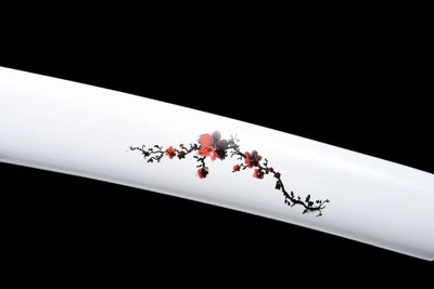 Tantō Sakura 桜 – Damascus Steel with Blue Reflections – view 9