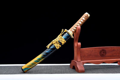 Taiyō Tantō 太陽 – T10 Steel, Ebony Saya, Copper Tsuba – view 1
