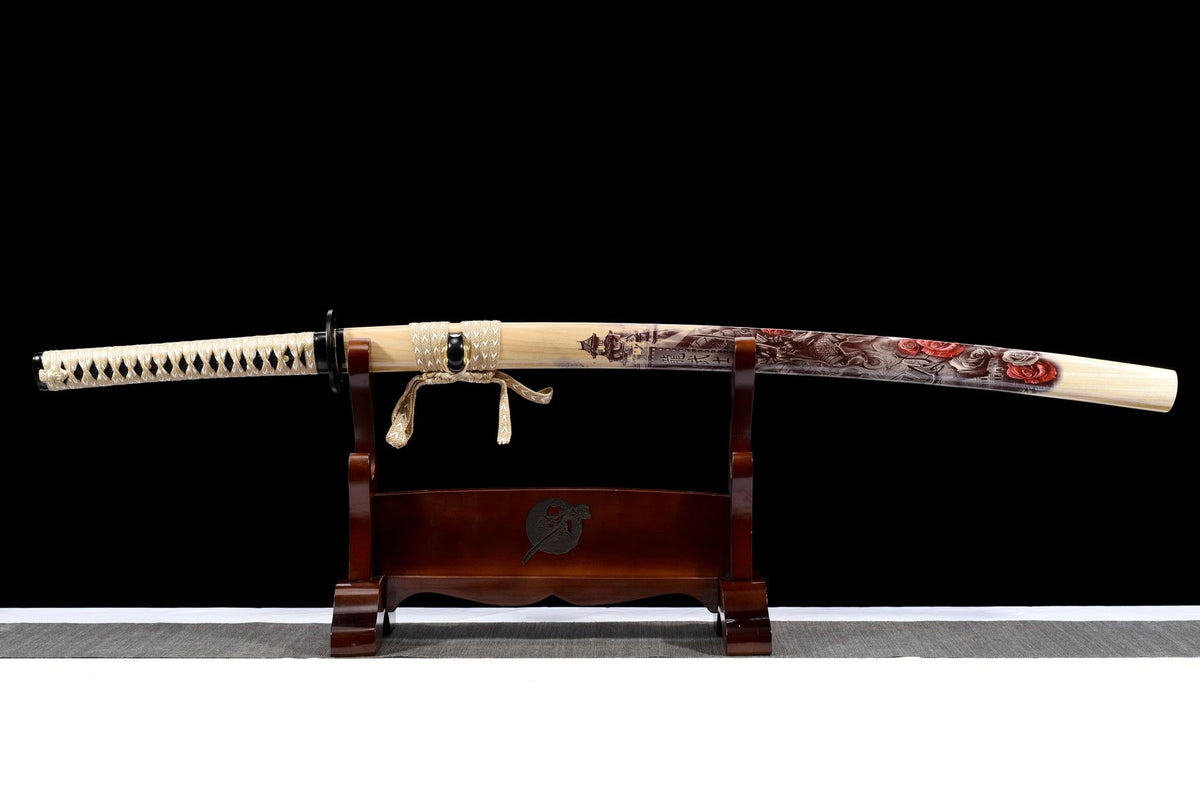 Jin 寺院 Katana – Black Blade, Edo-Style Saya – view 6