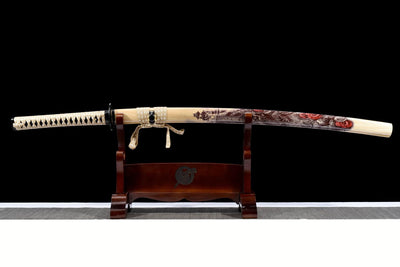Jin 寺院 Katana – Black Blade, Edo-Style Saya – view 6