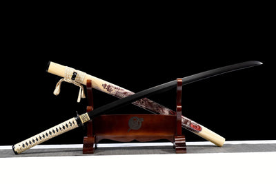 Jin 寺院 Katana – Black Blade, Edo-Style Saya – view 2