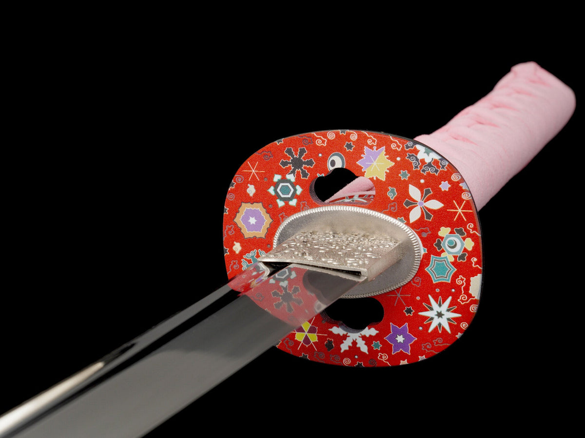 Katana Hanami 花見 – T10 Steel, Snow-white Sakura Saya – view 15