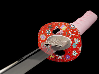 Katana Hanami 花見 – T10 Steel, Snow-white Sakura Saya – view 15