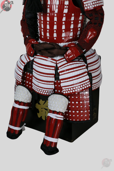 Aka Samurai Armour – Red Metal Kabuto, Menpo and Do – view 16