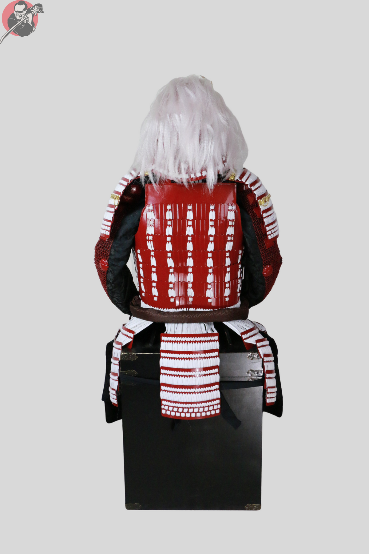 Aka Samurai Armour – Red Metal Kabuto, Menpo and Do – view 9