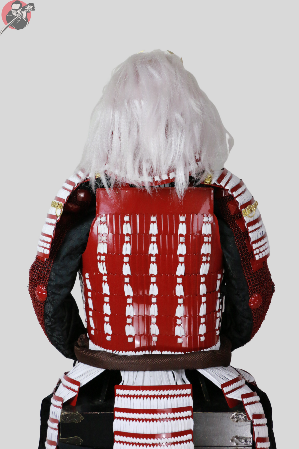 Aka Samurai Armour – Red Metal Kabuto, Menpo and Do – view 15