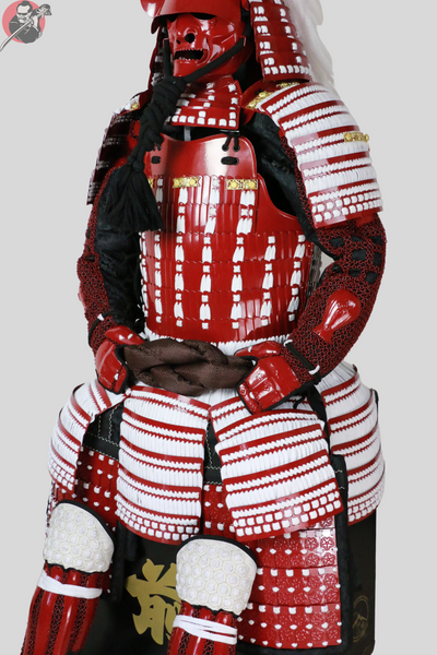 Aka Samurai Armour – Red Metal Kabuto, Menpo and Do – view 12