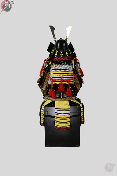 Kogane no Ō Samurai Armour – Black Yoroi with Display Stand – view 2