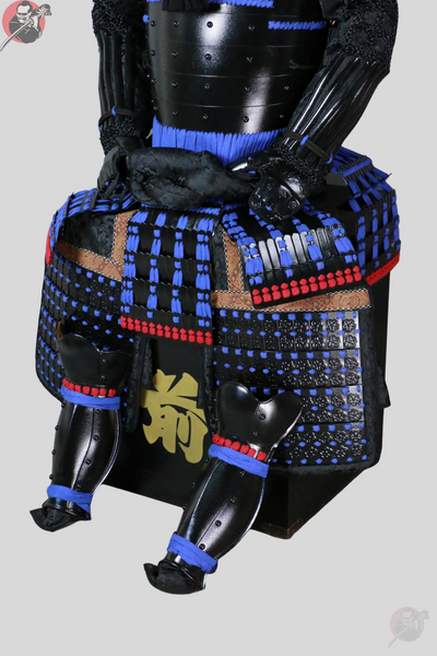 Samurai Armour Uesugi Kenshin – Black, Blue & Gold, Display Stand – view 11
