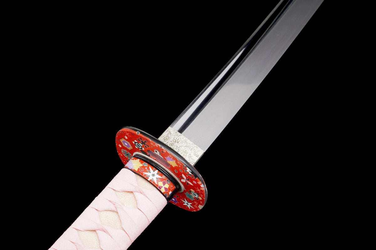 Katana Hanami 花見 – T10 Steel, Snow-white Sakura Saya – view 10