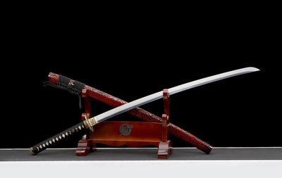 Akaryū 赤龍 Katana – T10 Steel, Red Dragon Saya, Full Tang – view 6