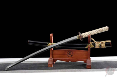 Ha 葉 Katana – Kobuse Forged, T10 Damascus Steel – view 2
