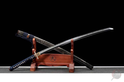 Kengen 権限 Katana – San-Mai T10 & Damascus Steel, Green Saya – view 2