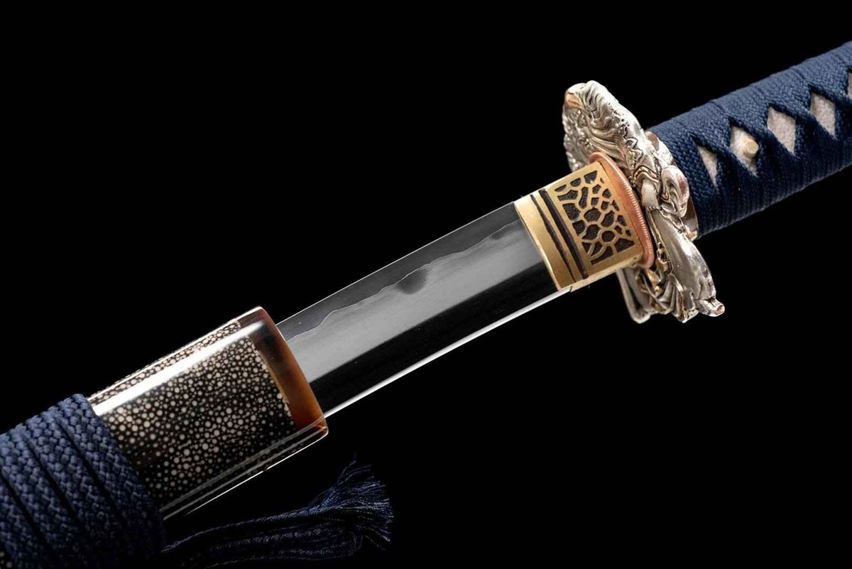 Kengen 権限 Katana – San-Mai T10 & Damascus Steel, Green Saya – view 9