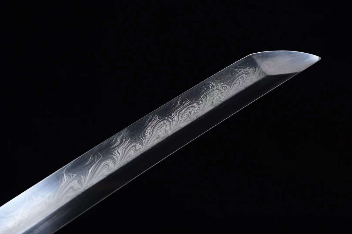 Katana Aki 秋 – T10 Steel, Layered Hamon, Ebony Saya – view 7