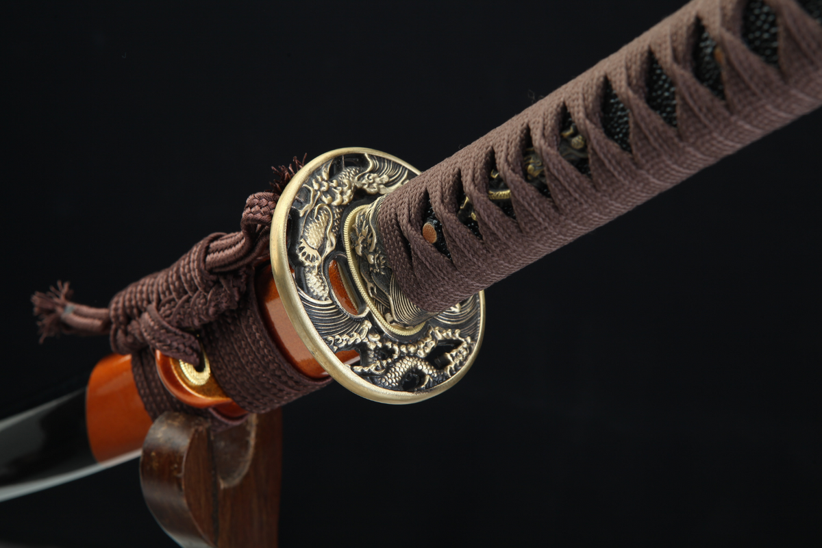Katana Doragon ドラゴン – Damascus Steel, Dragon Tsuba – view 8