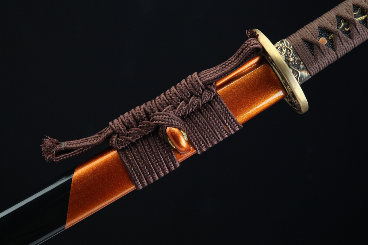 Katana Doragon ドラゴン – Damascus Steel, Dragon Tsuba – view 14