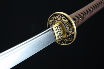 Katana Doragon ドラゴン – Damascus Steel, Dragon Tsuba – view 10