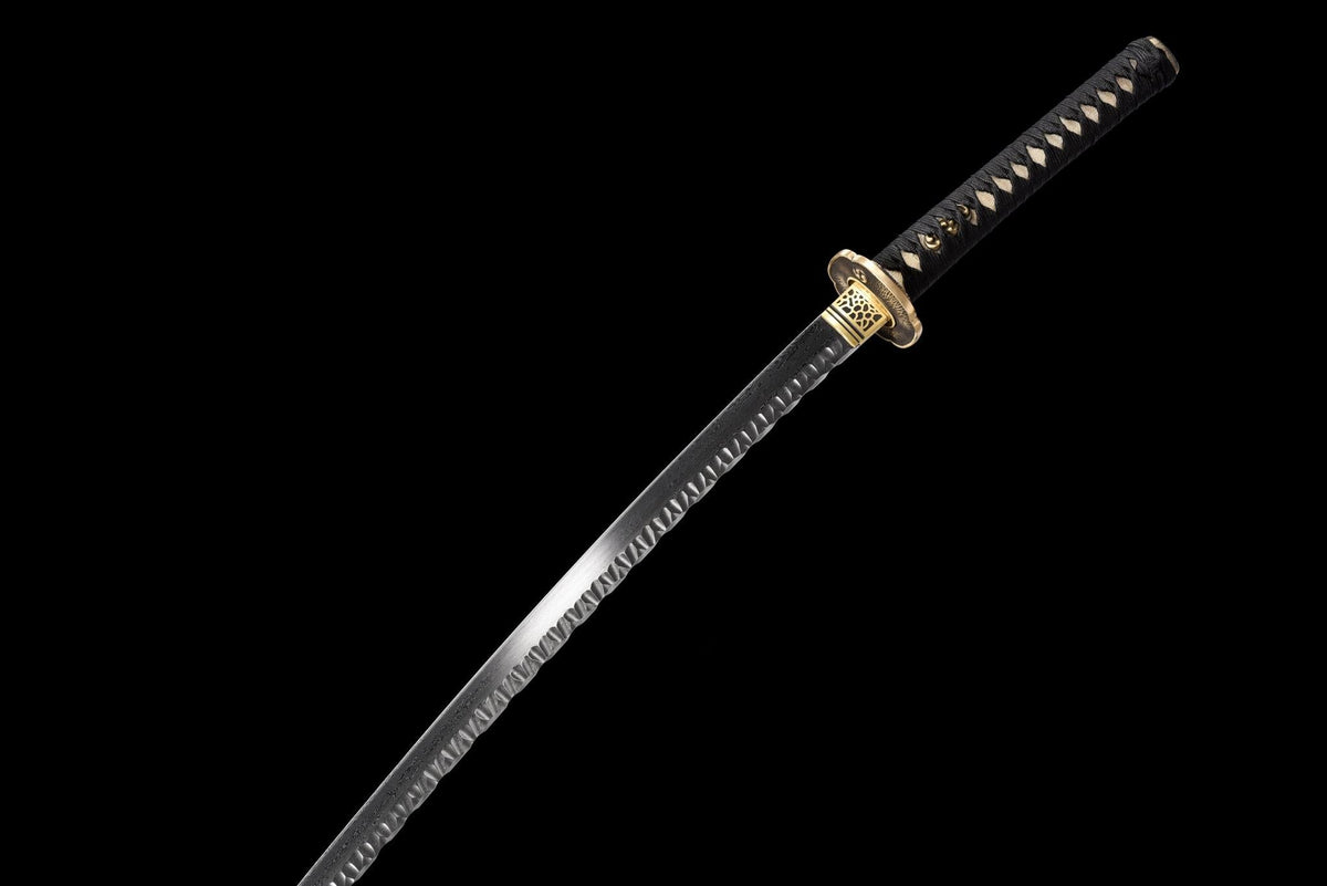 Hana Katana 花 – Dimpled Damascus Steel Blade, Floral Saya – view 12