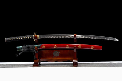 Hana Katana 花 – Dimpled Damascus Steel Blade, Floral Saya – view 2