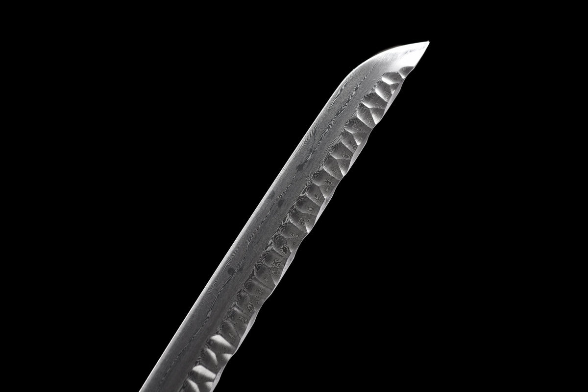 Hana Katana 花 – Dimpled Damascus Steel Blade, Floral Saya – view 7