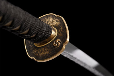 Hana Katana 花 – Dimpled Damascus Steel Blade, Floral Saya – view 11
