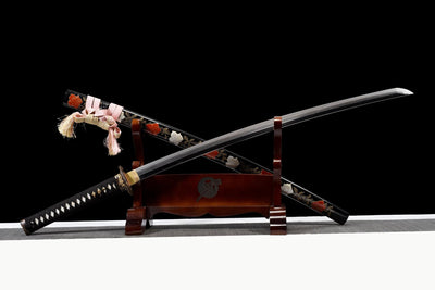 Katana Hanamai 花舞 – T10 and Damascus (Kobuse) Steel – view 2