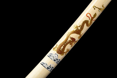 Kamon 家紋 Katana – Flexible Steel, Two Bo-hi, Dragon Saya – view 13