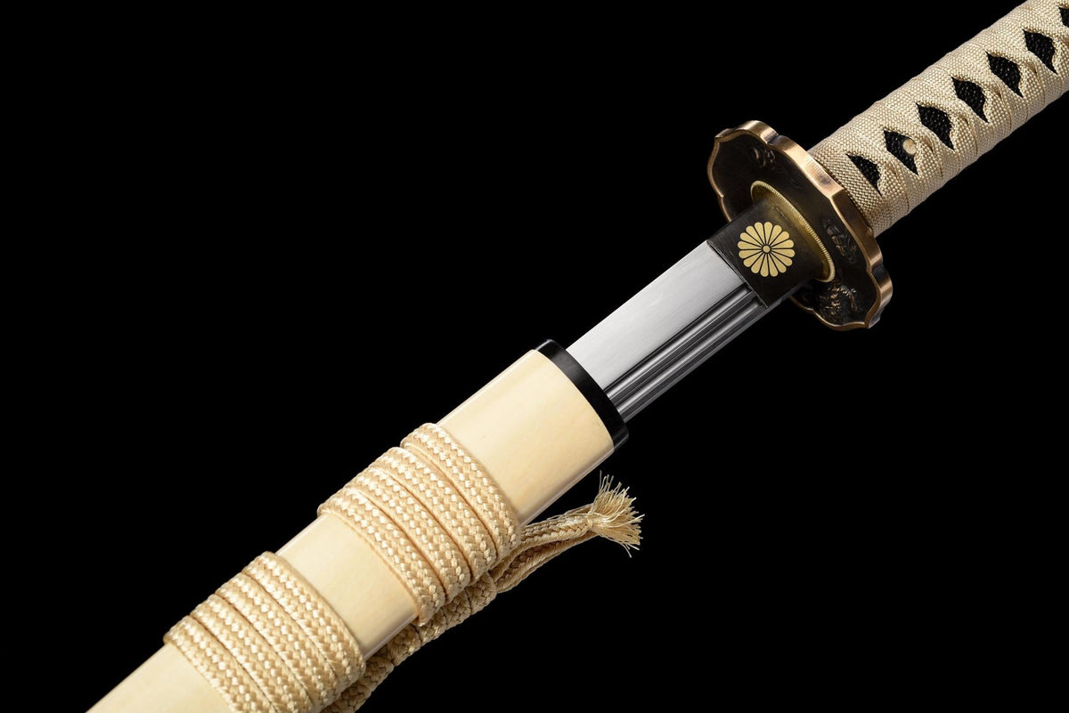 Kamon 家紋 Katana – Flexible Steel, Two Bo-hi, Dragon Saya – view 17