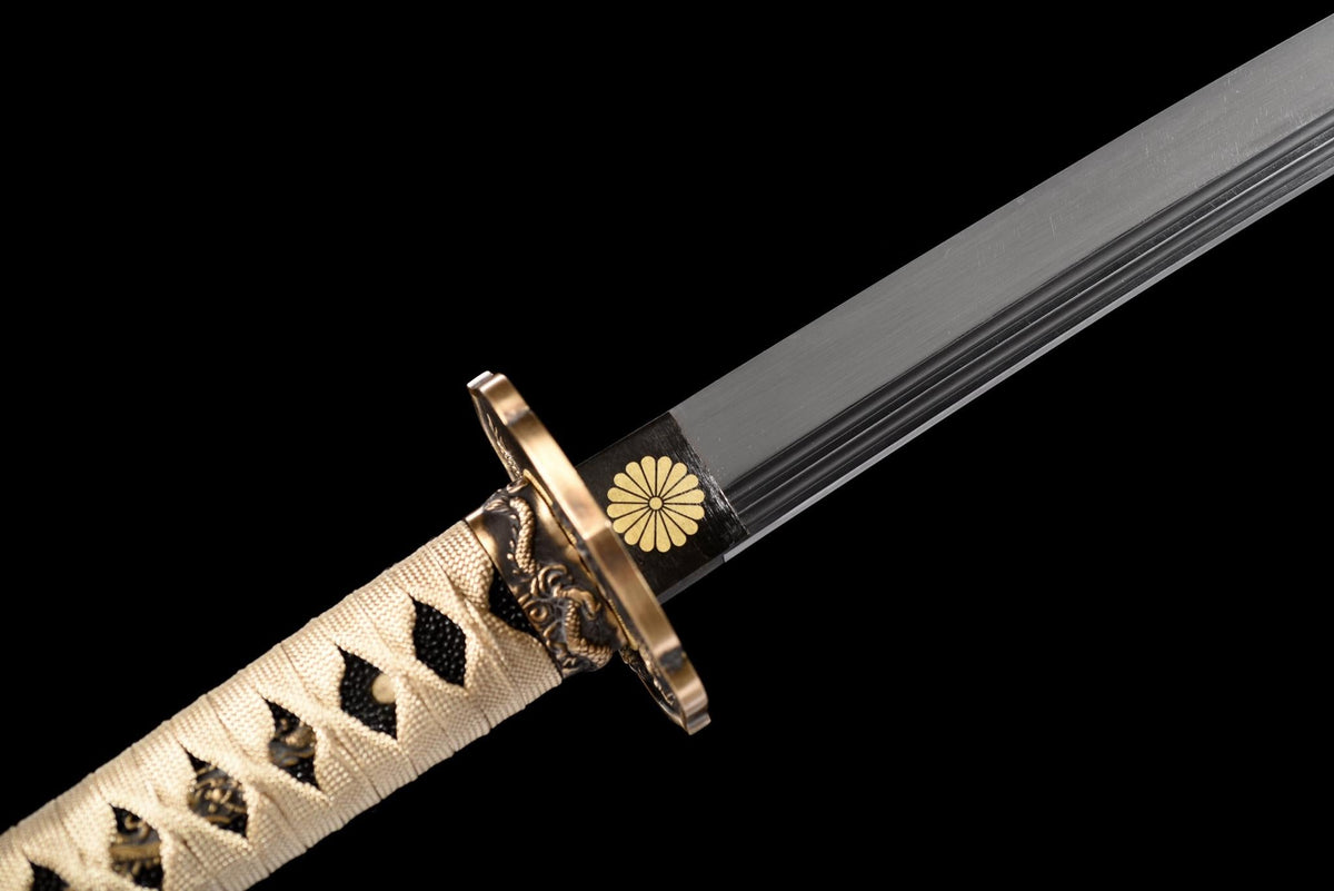 Kamon 家紋 Katana – Flexible Steel, Two Bo-hi, Dragon Saya – view 9
