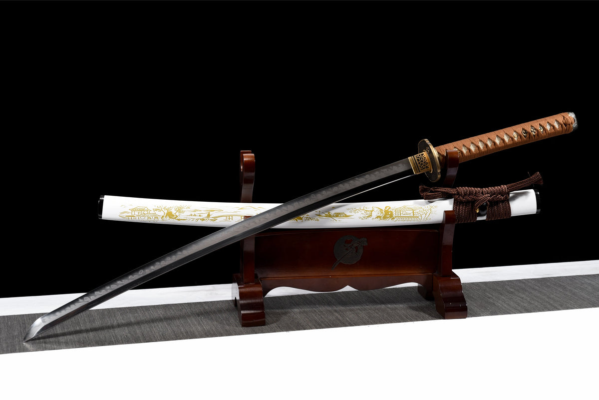 Keishou 景勝 Katana – T10 Steel, Ebony Saya, Mirror Polish – view 4