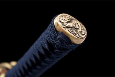Midori no Yoru 緑の夜 Katana – Damascus Steel, Green-Black Saya – view 16