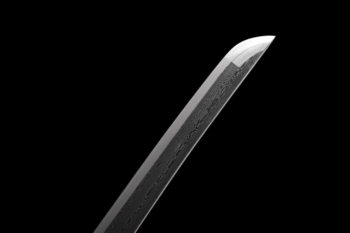 Midori no Yoru 緑の夜 Katana – Damascus Steel, Green-Black Saya – view 7