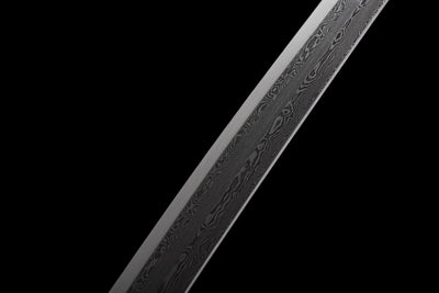 Midori no Yoru 緑の夜 Katana – Damascus Steel, Green-Black Saya – view 8