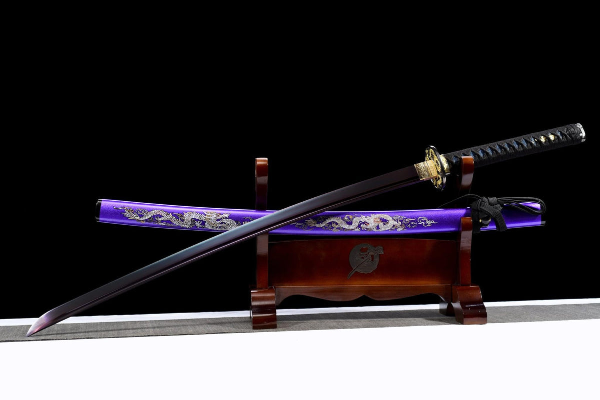 Murasaki Ryuu 紫竜 Katana – Purple 1060 Steel, Dragon – view 5
