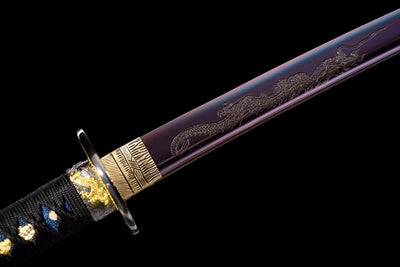 Murasaki Ryuu 紫竜 Katana – Purple 1060 Steel, Dragon – view 8