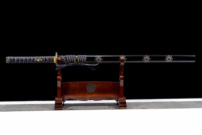 Murasaki 紫 Katana – Straight Purple-Sheen Blade – view 3