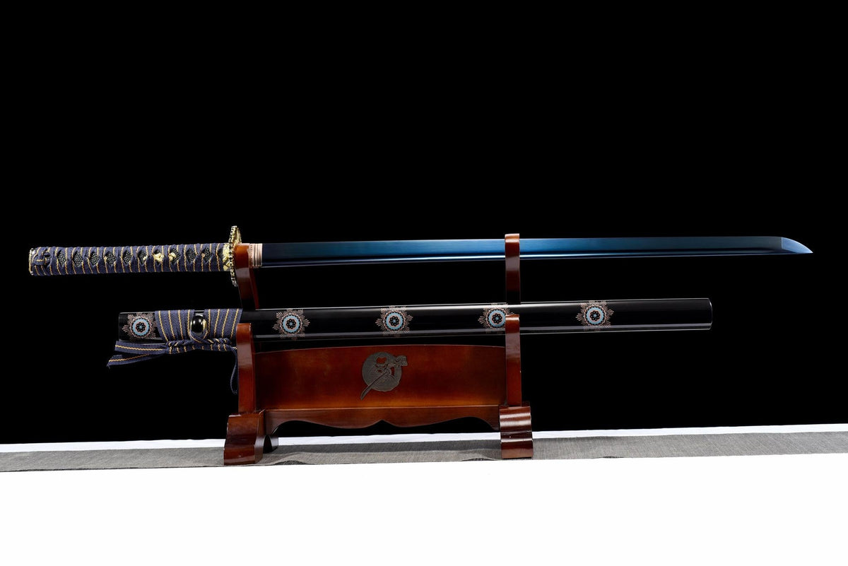 Murasaki 紫 Katana – Straight Purple-Sheen Blade – view 2