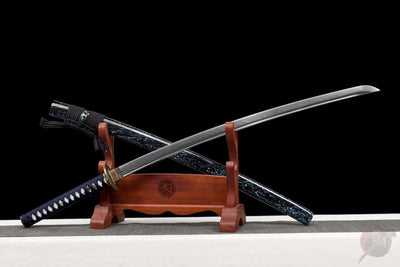 Origami 折り紙 Katana, T10 Steel with Hamon – view 2