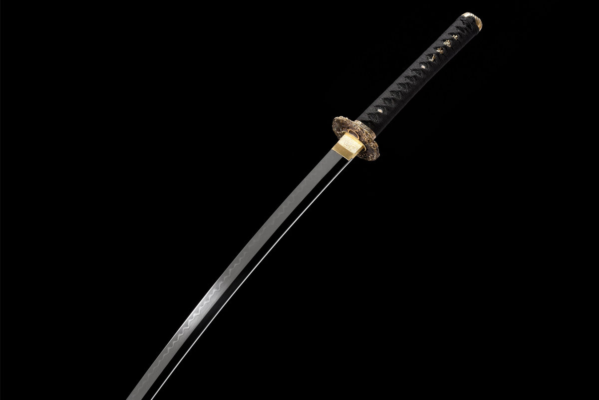 Shishi 獅子 Katana — T10 Steel, Mirror Polish, Black Saya – view 10
