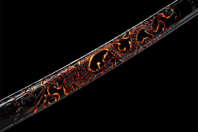 Katana Tatsu 竜 – Damascus Steel, Hand-painted Dragon Saya – view 16