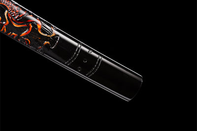 Katana Tatsu 竜 – Damascus Steel, Hand-painted Dragon Saya – view 17