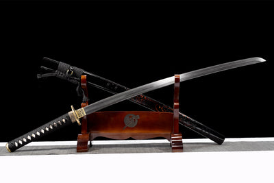 Katana Tatsu 竜 – Damascus Steel, Hand-painted Dragon Saya – view 5