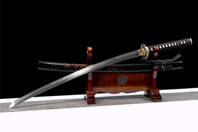 Katana Tatsu 竜 – Damascus Steel, Hand-painted Dragon Saya – view 6